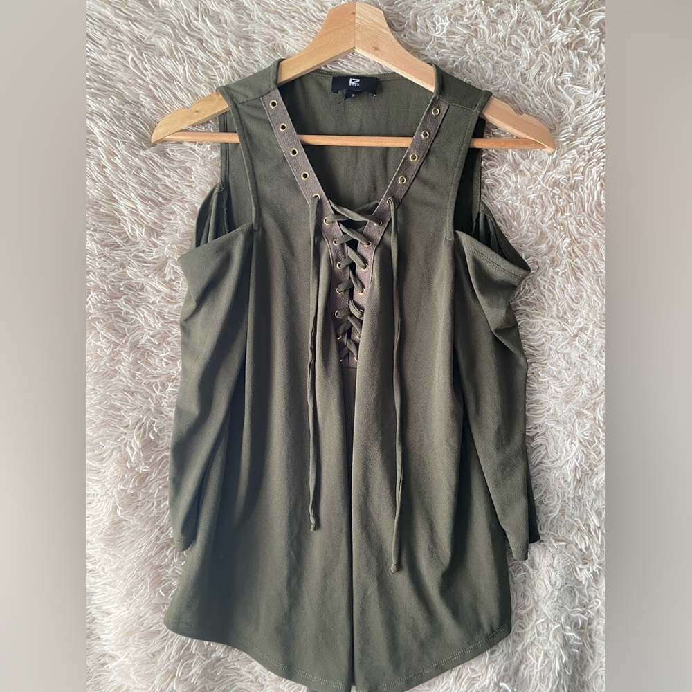 iZ Byer Lace up Front Top